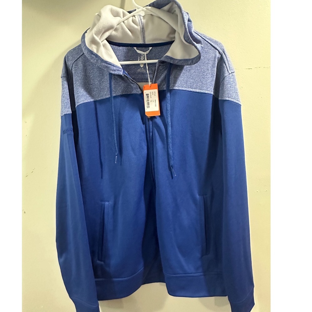 CBUK Cutter & Buck Mens Allianz Full Zip Hoodie Blue Grey Colorblock Large NWT